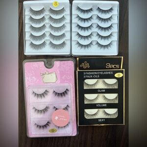 4 packs of fluffy 3D eyelashes, total of 16 pairs